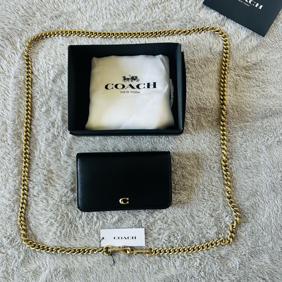 NWT Coach Black Leather Women's Wallet - Picture 1 of 9